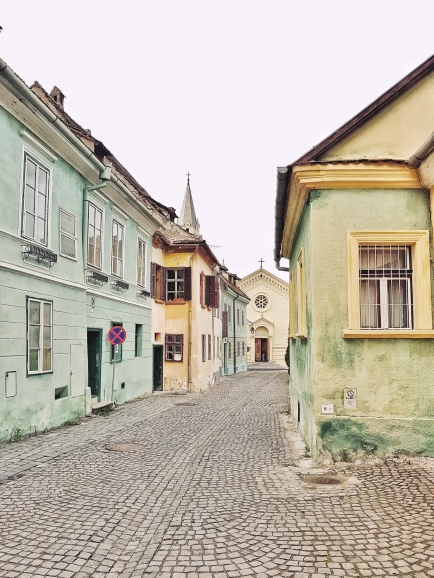 typical street in Sighisoara